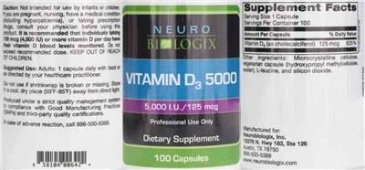 Vitamin D3 5000 label