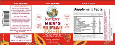 Men's Multivitamin Gummies Papaya Orange label
