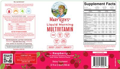 Liquid Morning Multivitamin Raspberry label
