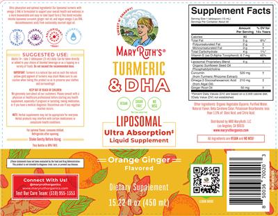 Turmeric & DHA Liposomal Orange Ginger label