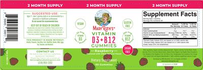Vitamin D3 + B12 Gummies Raspberry label