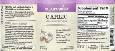 Garlic 1500 mg label