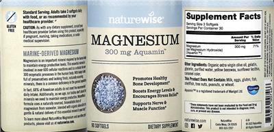 Magnesium 300 mg label