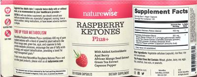 Raspberry Ketones Plus+ label
