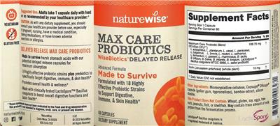 Max Care Probiotics label