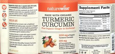 Turmeric Curcumin label