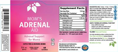 Mom's Adrenal Aid label