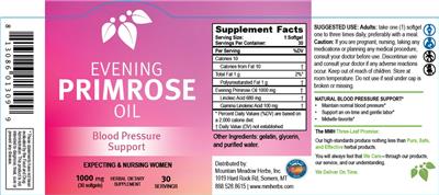 Evening Primrose Oil 1000 mg label