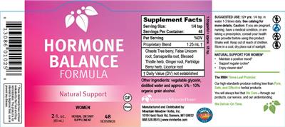 Hormone Balance Formula label