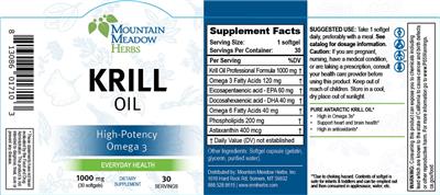 Krill Oil 1000 mg label