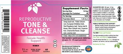 Reproductive Tone & Cleanse label