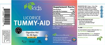 Licorice Tummy-Aid Natural Licorice Flavor label