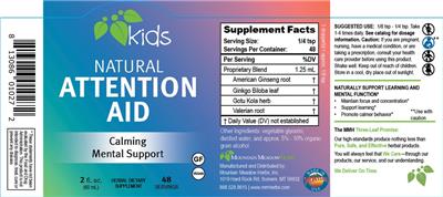 Natural Attention Aid label