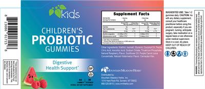 Children's Probiotic Gummies Raspberry Watermelon label