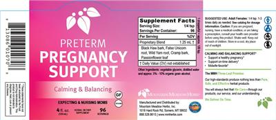 Preterm Pregnancy Support label