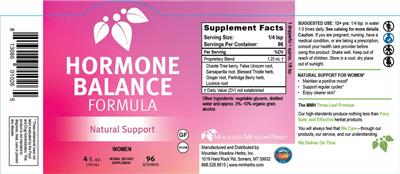 Hormone Balance Formula label