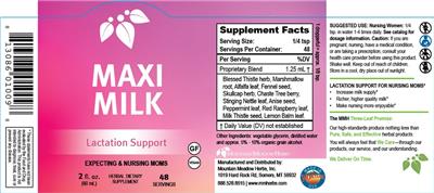 Maxi Milk label