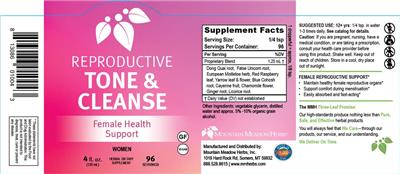 Reproductive Tone & Cleanse label