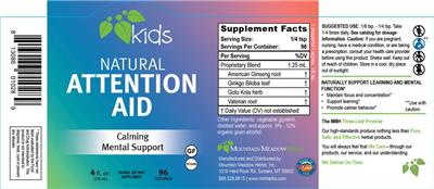 Natural Attention Aid label