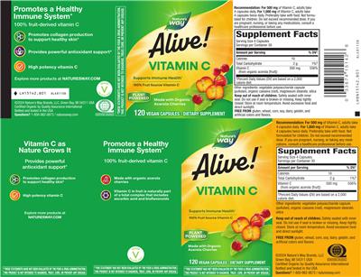 Alive! Vitamin C label