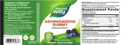 Ashwagandha Gummy Berry Flavored label