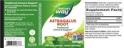 Astragalus Root 1,410 mg label