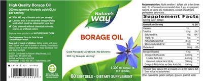 Borage Oil 1,300 mg label