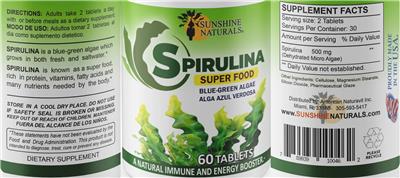 Spirulina SuperFood label