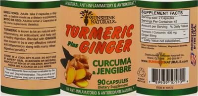 Turmeric plus Ginger label