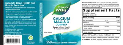 Calcium Mag & D Complex label