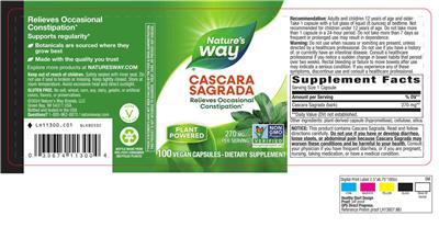 Cascara Sagrada 270 mg label