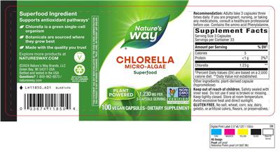 Chlorella Micro-Algae 1,230 mg label
