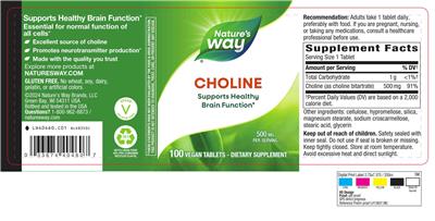 Choline 500 mg label