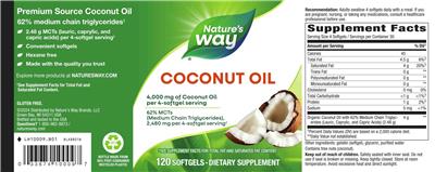 Coconut Oil 4,000 mg label