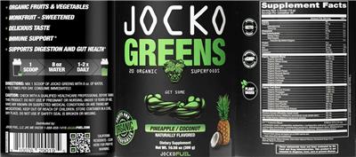 Jocko Greens Pineapple/Coconut label