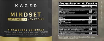 Mindset Elite Series + Caffeine Strawberry Lemonade label