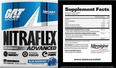 Nitraflex Advanced Blue Raspberry label
