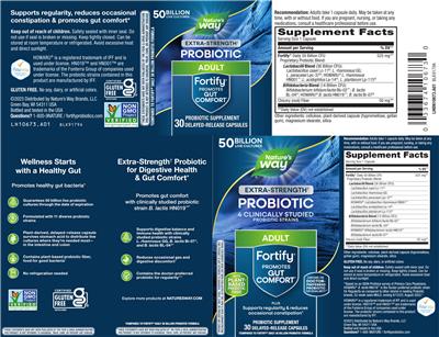 Fortify Adult Probiotic 50 Billion Extra-Strength label