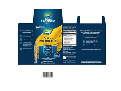 Fortify 50+ Optima Probiotic 50 Billion label