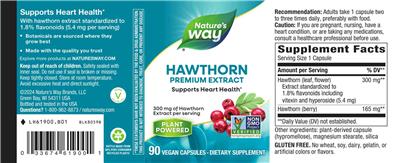 Hawthorn 300 mg label