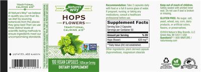 Hops Flowers 620 mg label
