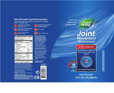 Joint Movement Glucosamine Ultra Strength Berry Flavored label
