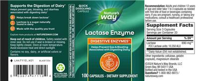 Lactase Enzyme label