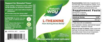 L-Theanine 200 mg label