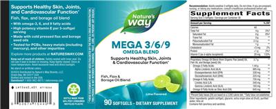 MEGA 3/6/9 Lime Flavor label