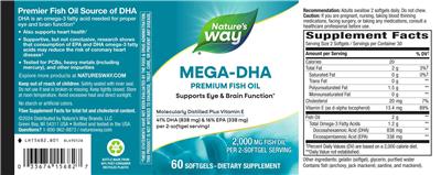 Mega-DHA label