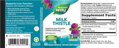 Milk Thistle label