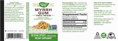 Myrrh Gum Tree Resin 1,100 mg label