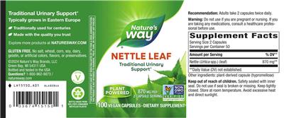 Nettle Leaf 870 mg label