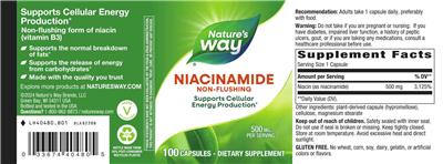 Niacinamide 500 mg label